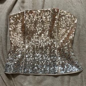 White House Black Market Sequin Ombré Bustier - Size 6